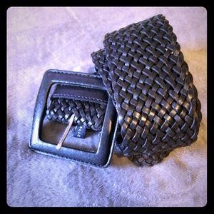 Banana Republic wide braided black belt Sz Med